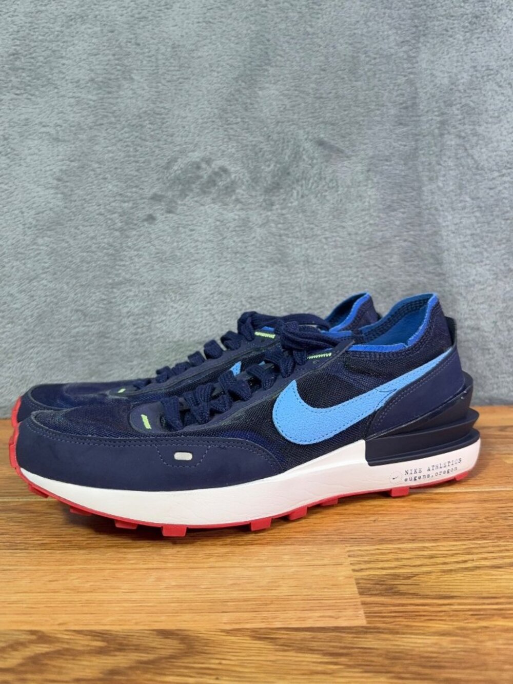 Nike Waffle One SE Eugene Oregon Sneakers Mens 8.5 Blue Running Shoes DX3373-400